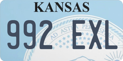 KS license plate 992EXL