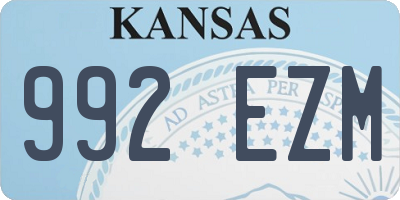 KS license plate 992EZM