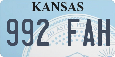 KS license plate 992FAH