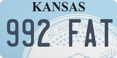 KS license plate 992FAT