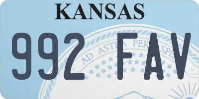 KS license plate 992FAV