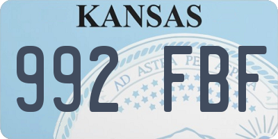 KS license plate 992FBF