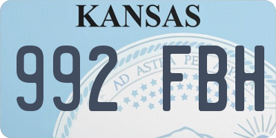 KS license plate 992FBH