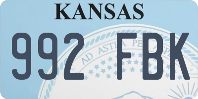 KS license plate 992FBK