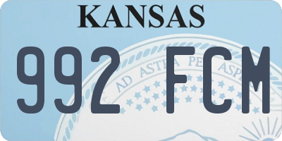 KS license plate 992FCM