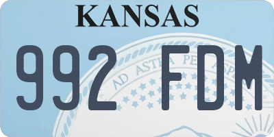 KS license plate 992FDM