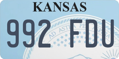 KS license plate 992FDU