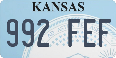 KS license plate 992FEF