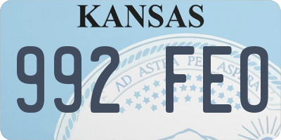 KS license plate 992FEO