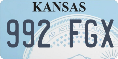 KS license plate 992FGX