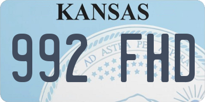 KS license plate 992FHD