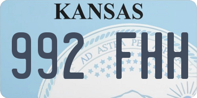 KS license plate 992FHH