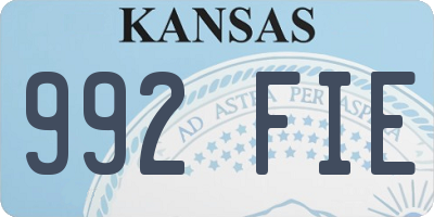 KS license plate 992FIE