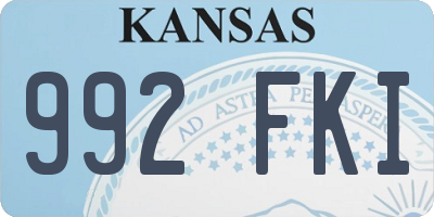 KS license plate 992FKI