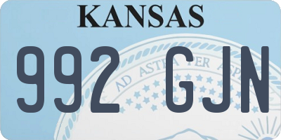 KS license plate 992GJN