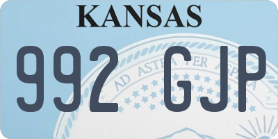 KS license plate 992GJP