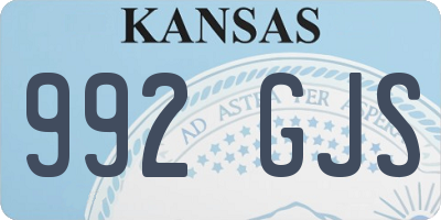 KS license plate 992GJS