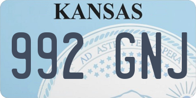 KS license plate 992GNJ