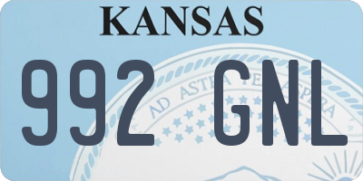 KS license plate 992GNL