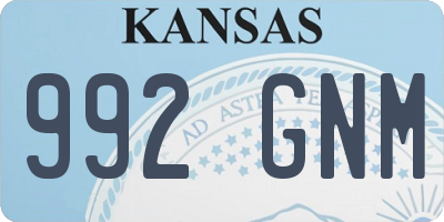 KS license plate 992GNM