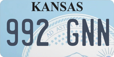 KS license plate 992GNN