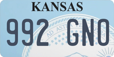 KS license plate 992GNO