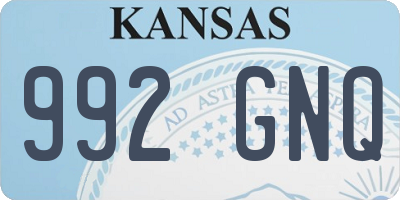 KS license plate 992GNQ