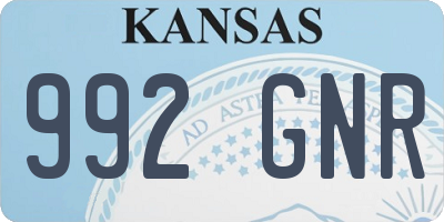 KS license plate 992GNR