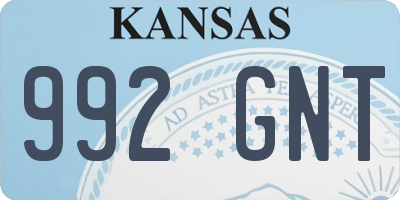 KS license plate 992GNT