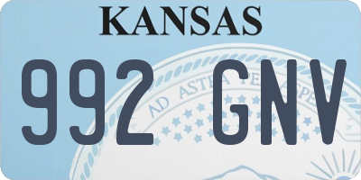 KS license plate 992GNV