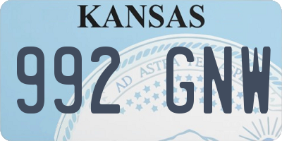 KS license plate 992GNW