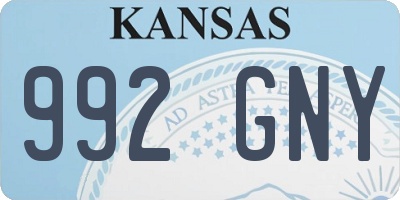 KS license plate 992GNY