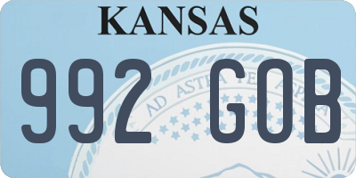 KS license plate 992GOB