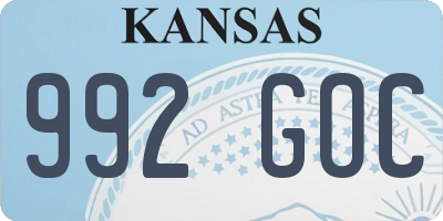 KS license plate 992GOC