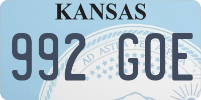 KS license plate 992GOE