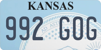 KS license plate 992GOG