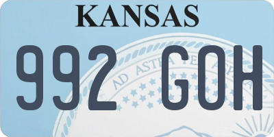 KS license plate 992GOH