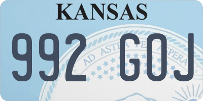 KS license plate 992GOJ