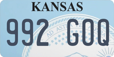 KS license plate 992GOQ