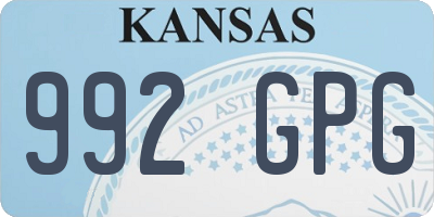 KS license plate 992GPG