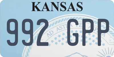 KS license plate 992GPP
