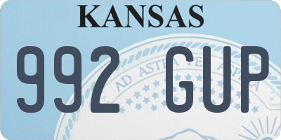 KS license plate 992GUP