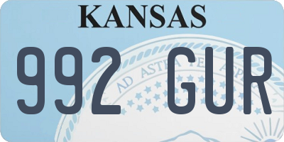 KS license plate 992GUR