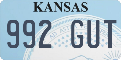 KS license plate 992GUT