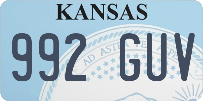 KS license plate 992GUV