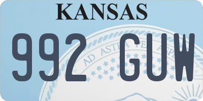 KS license plate 992GUW