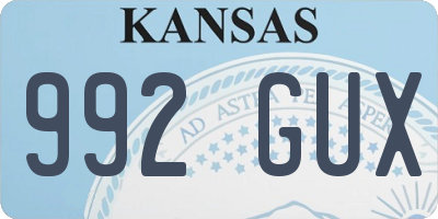 KS license plate 992GUX