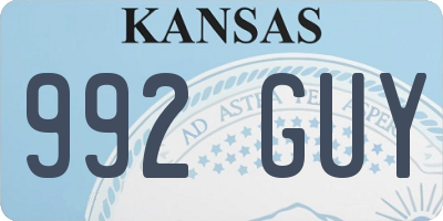 KS license plate 992GUY
