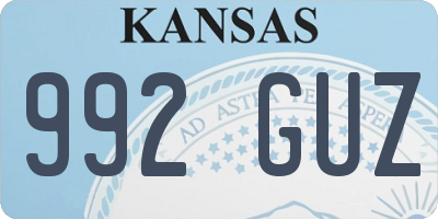 KS license plate 992GUZ