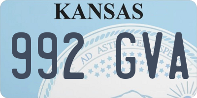 KS license plate 992GVA